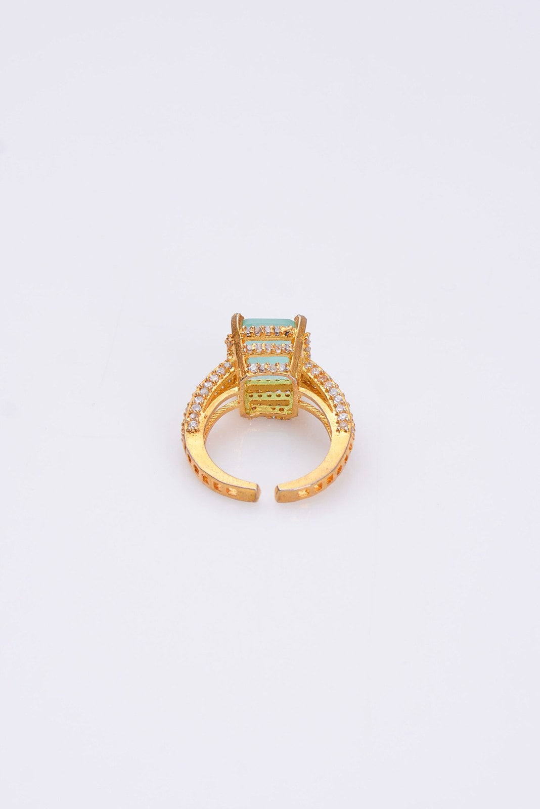 Mint Zircon Gold-Tone Band Ring