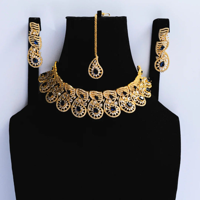 Royal Peacock Golden Choker Set