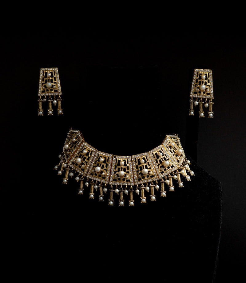 Golden Heavy Bridal Choker Set