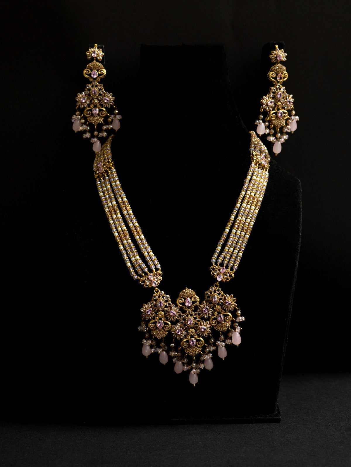 Golden White Pearl Malla Set