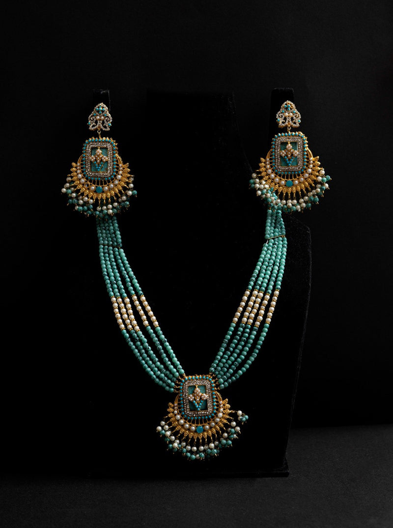 Teal Bead Malla Set