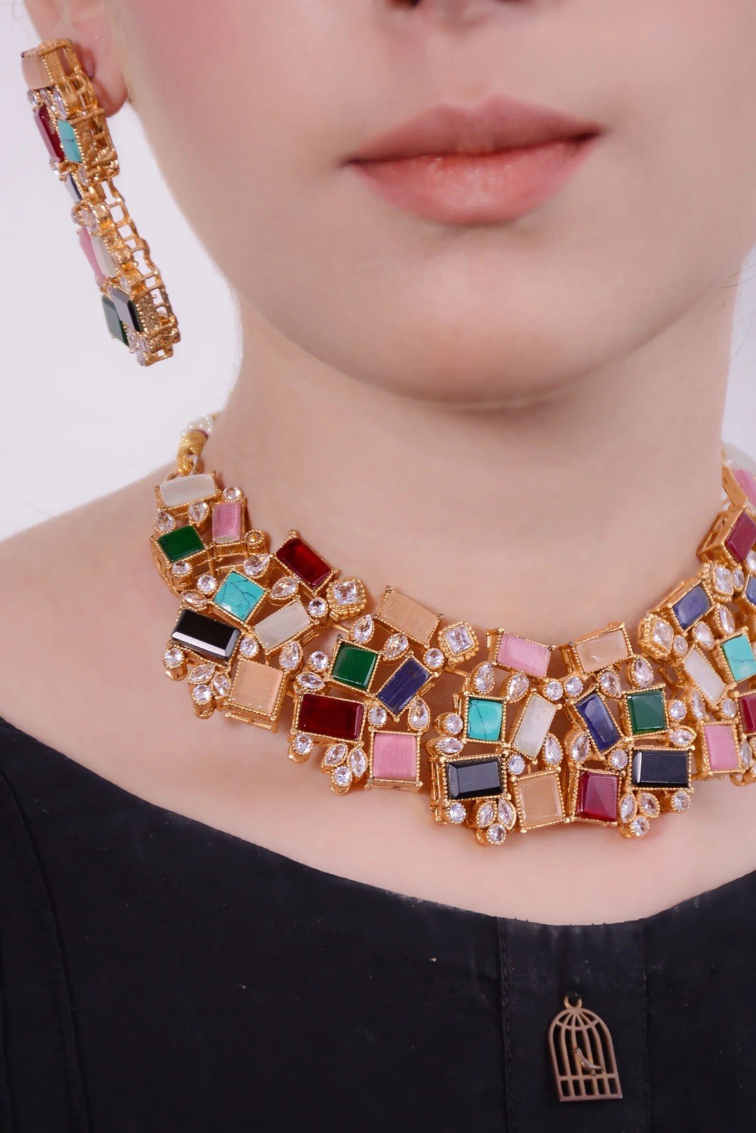 Multi Stone Party Choker Set