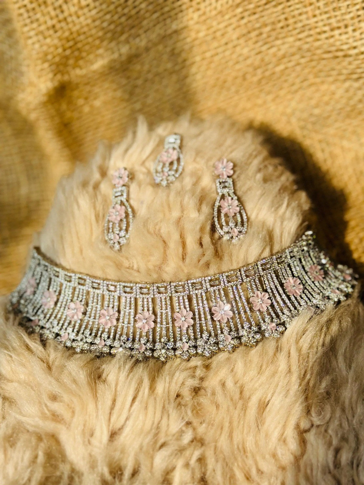 Sage Green Silver Choker Set
