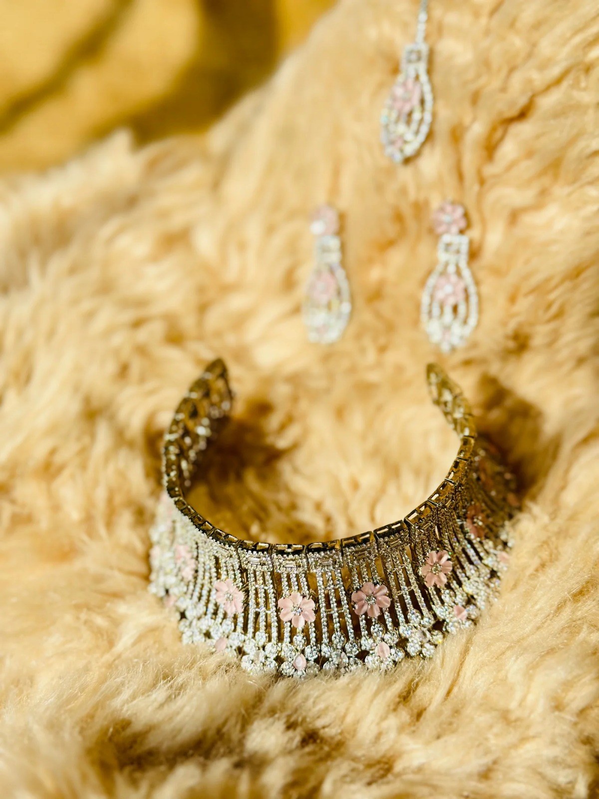 Sage Green Silver Choker Set