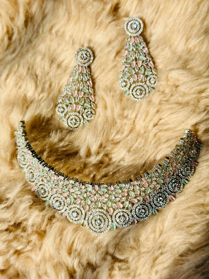 Mint Silver Statement Choker Set