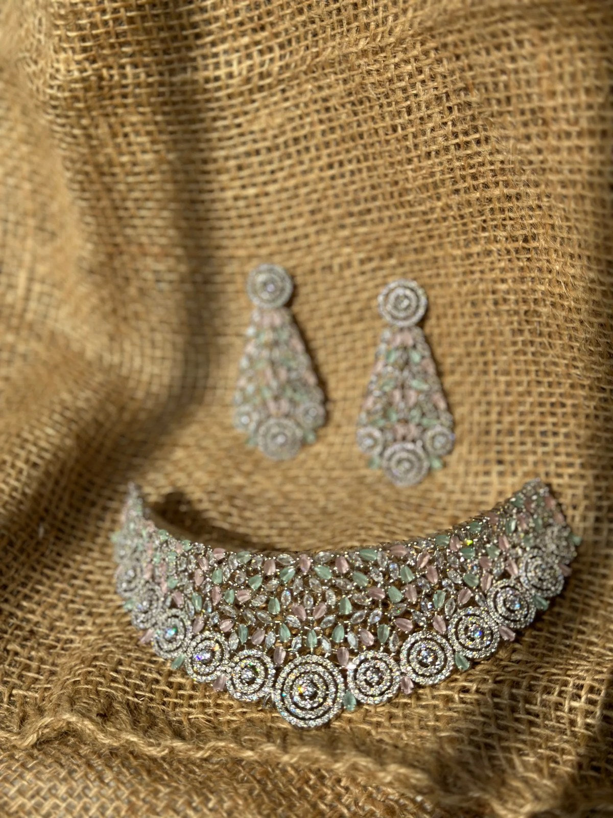 Mint Silver Statement Choker Set