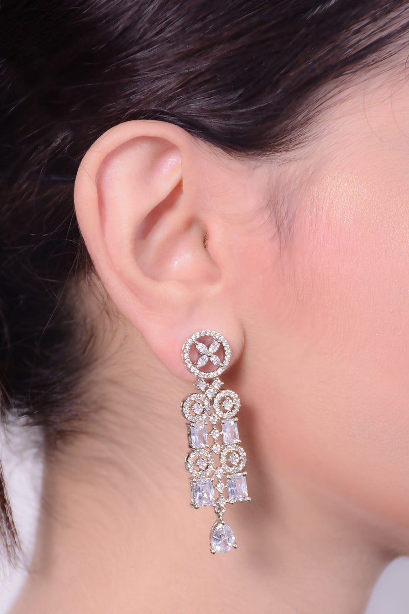 Crystal Zircon Chandelier Drop Earrings
