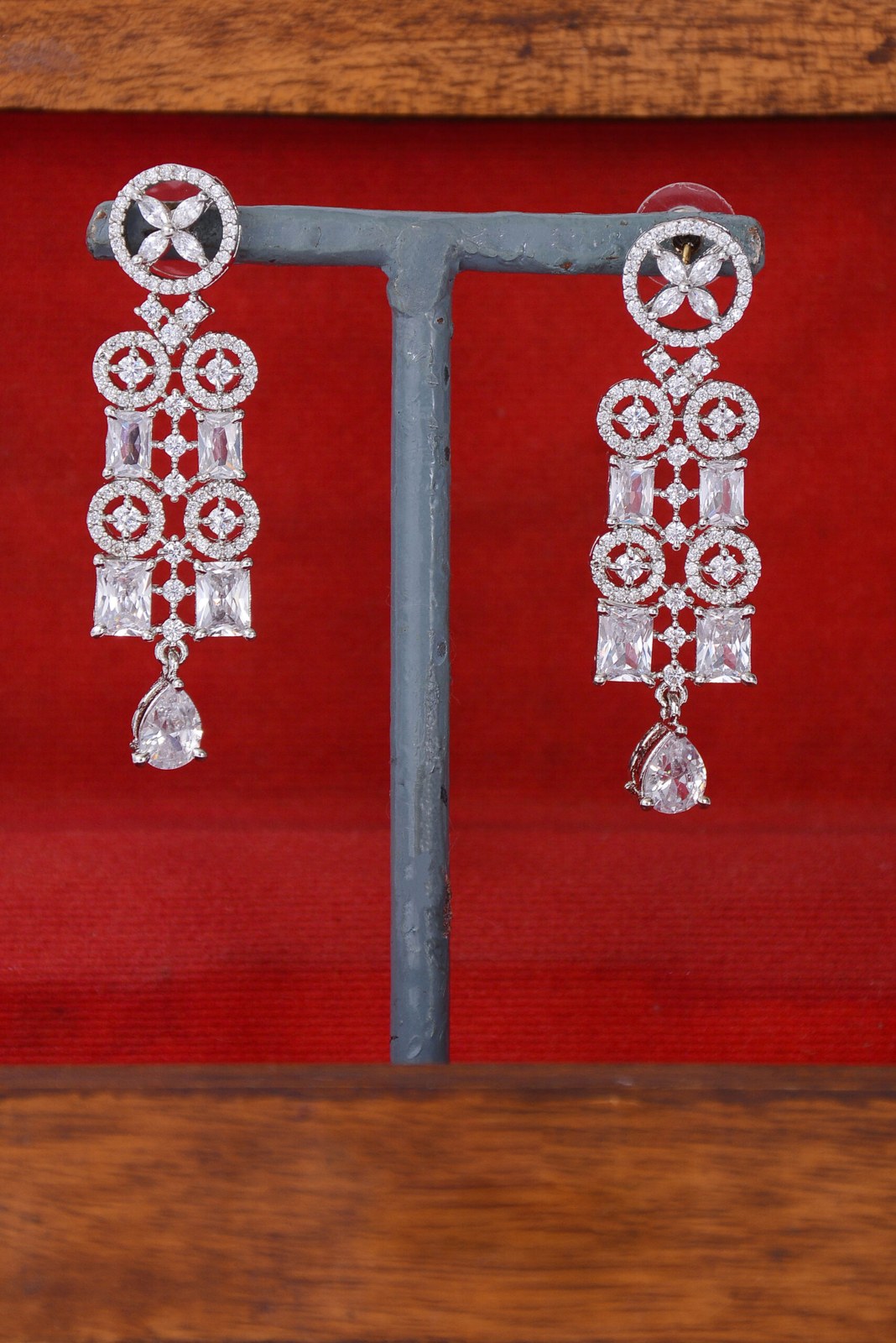 Crystal Zircon Chandelier Drop Earrings