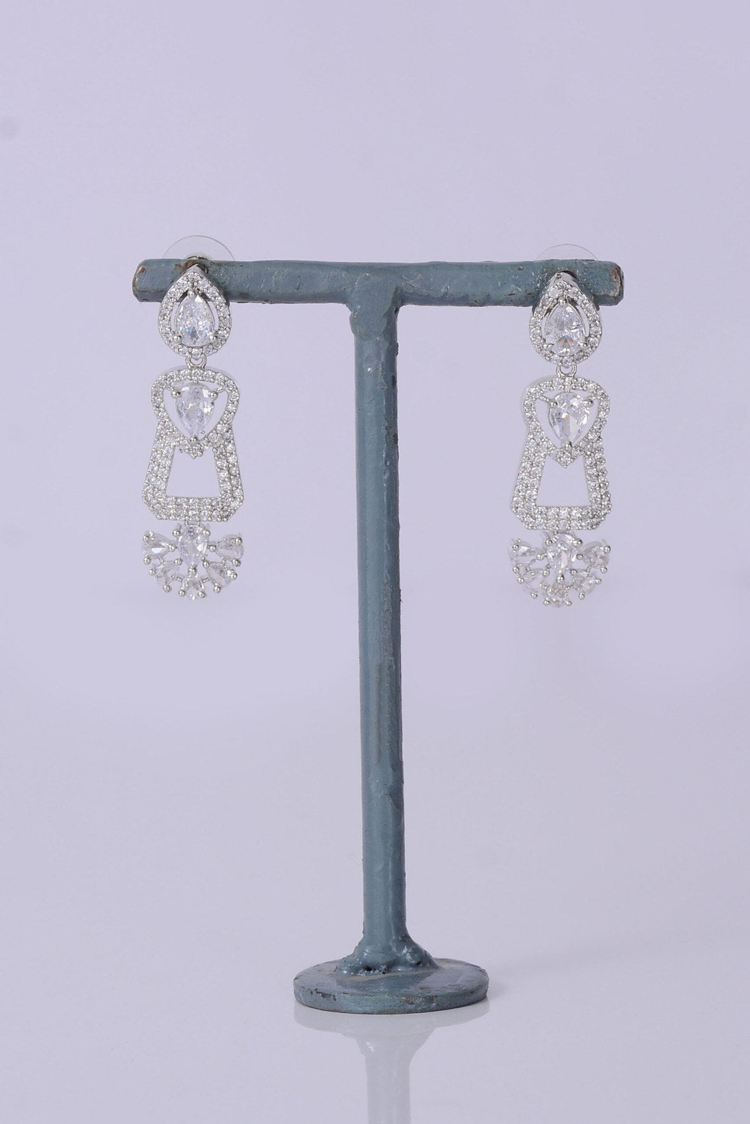 Teardrop Zircon Chandelier Earrings