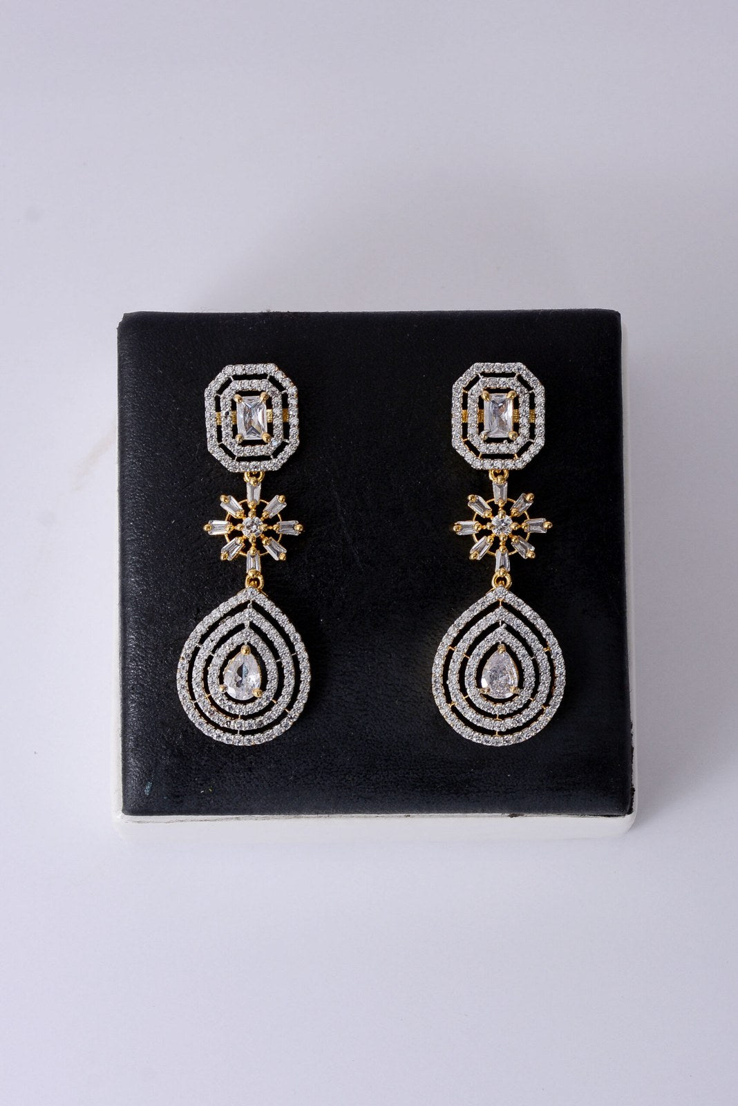 Octagon Teardrop Zircon Drop Earrings