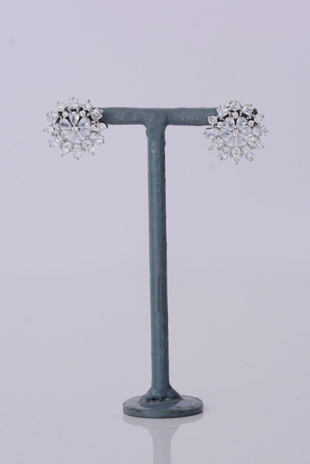 Silver Zircon Starburst Studs