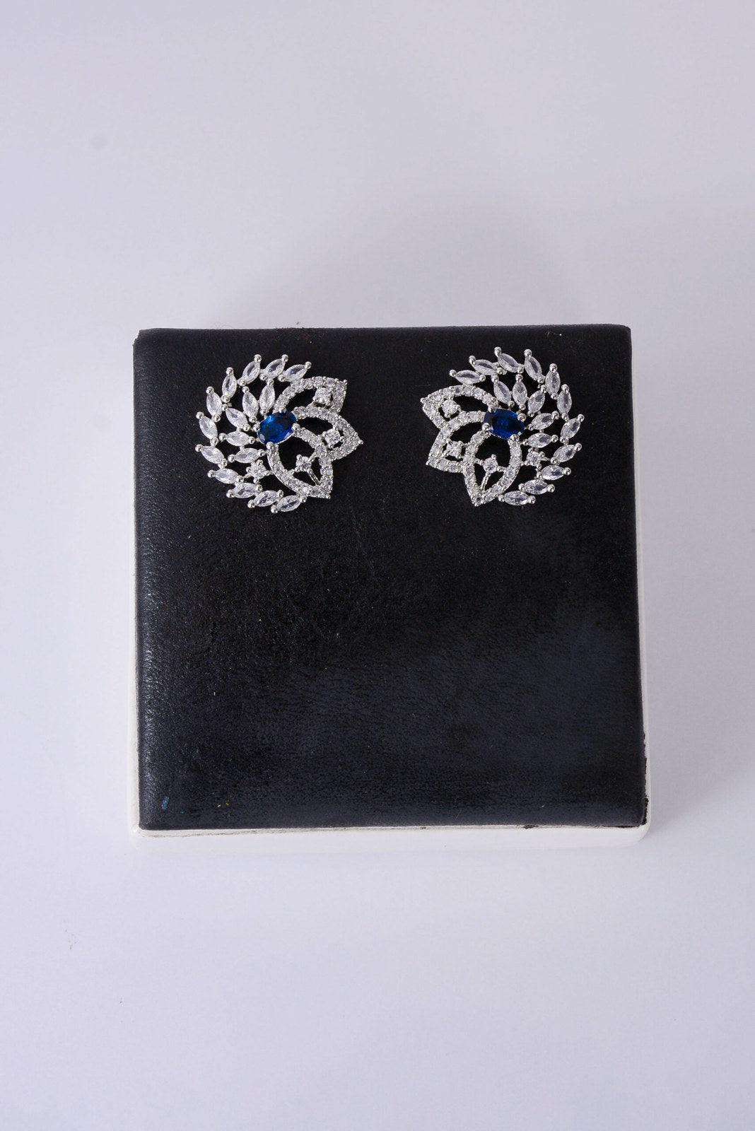 Blue Stone Zircon Peacock Studs