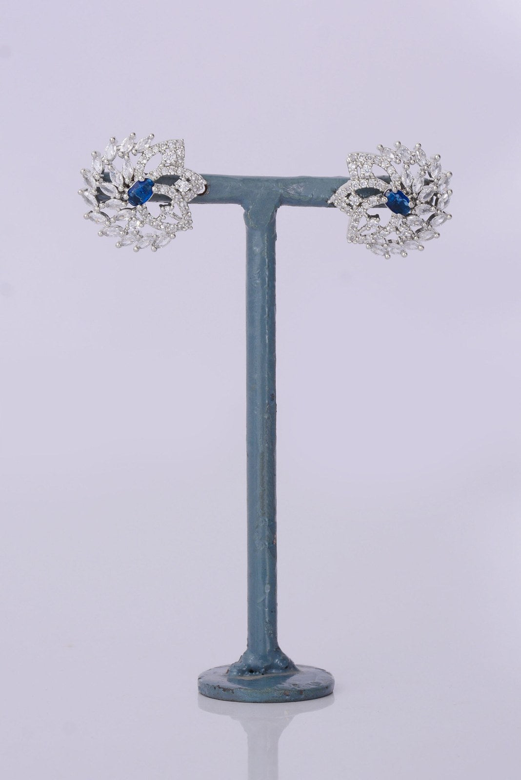 Blue Stone Zircon Peacock Studs