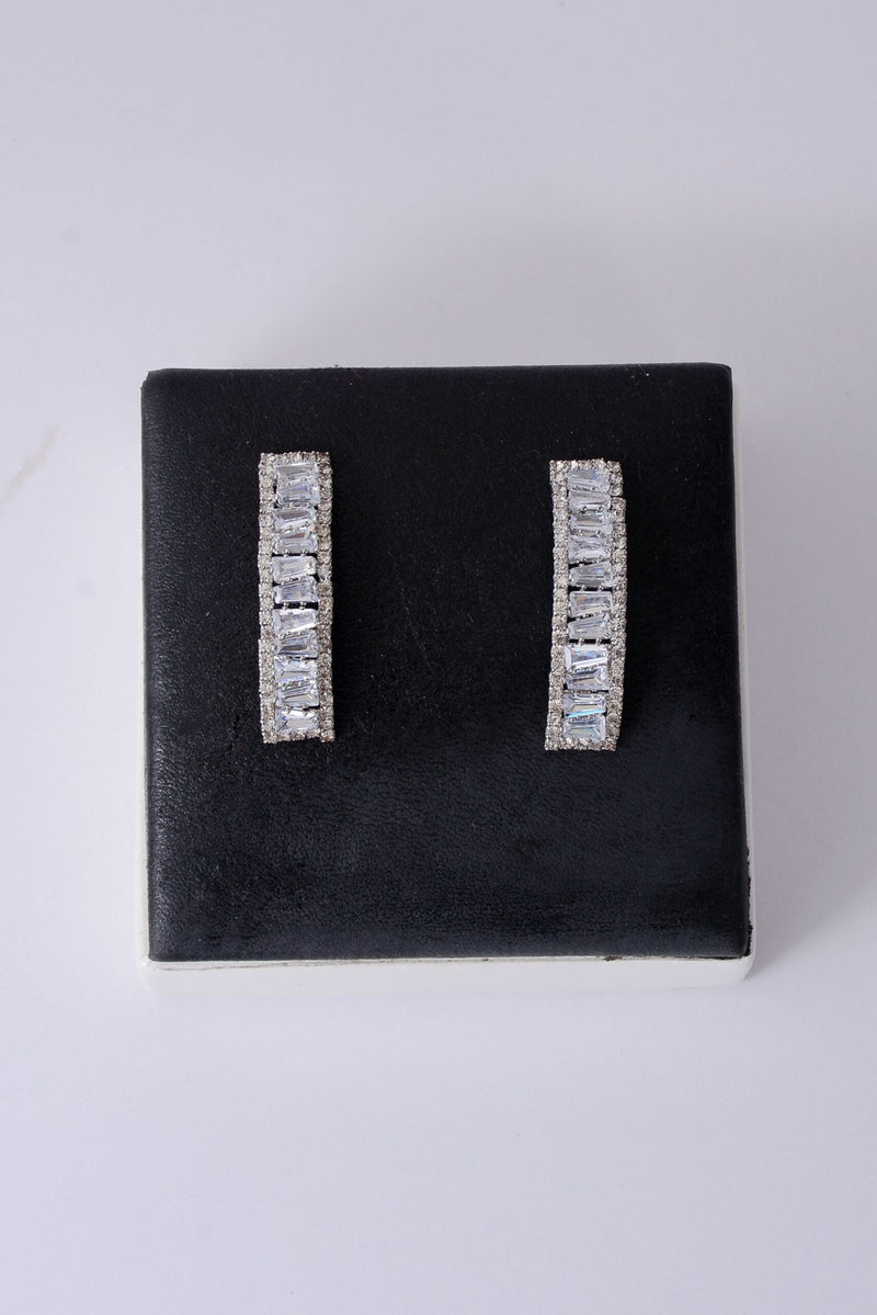 Baguette Zircon Bar Earrings