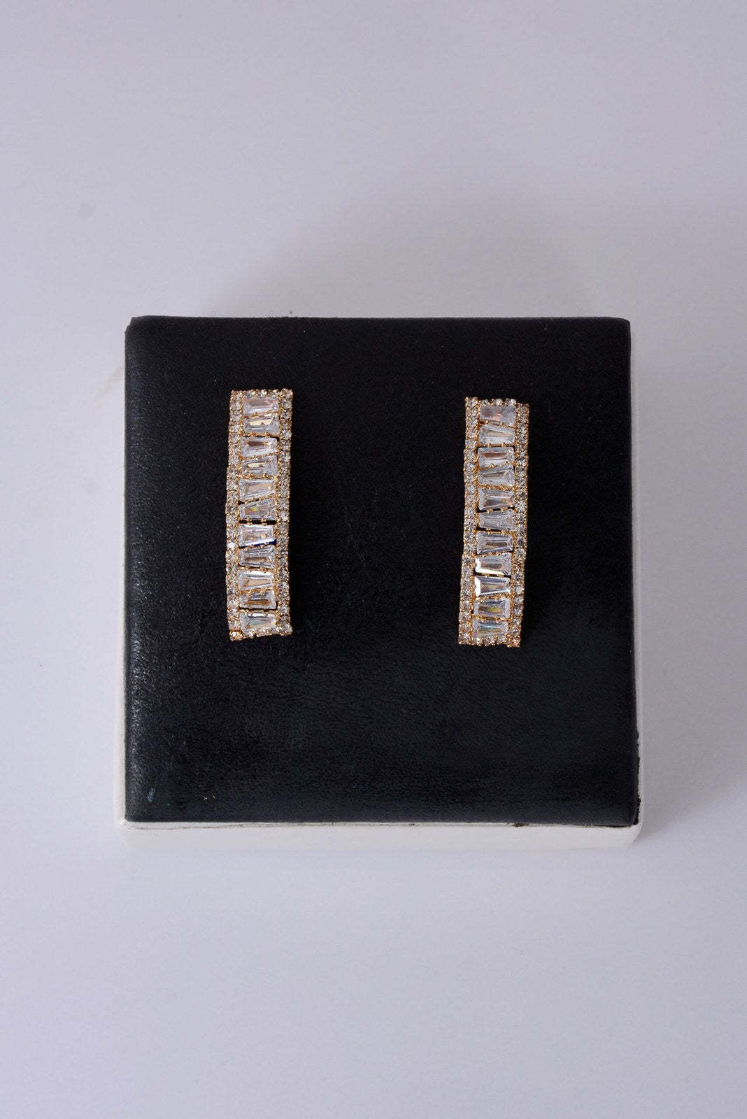 Baguette Zircon Bar Earrings