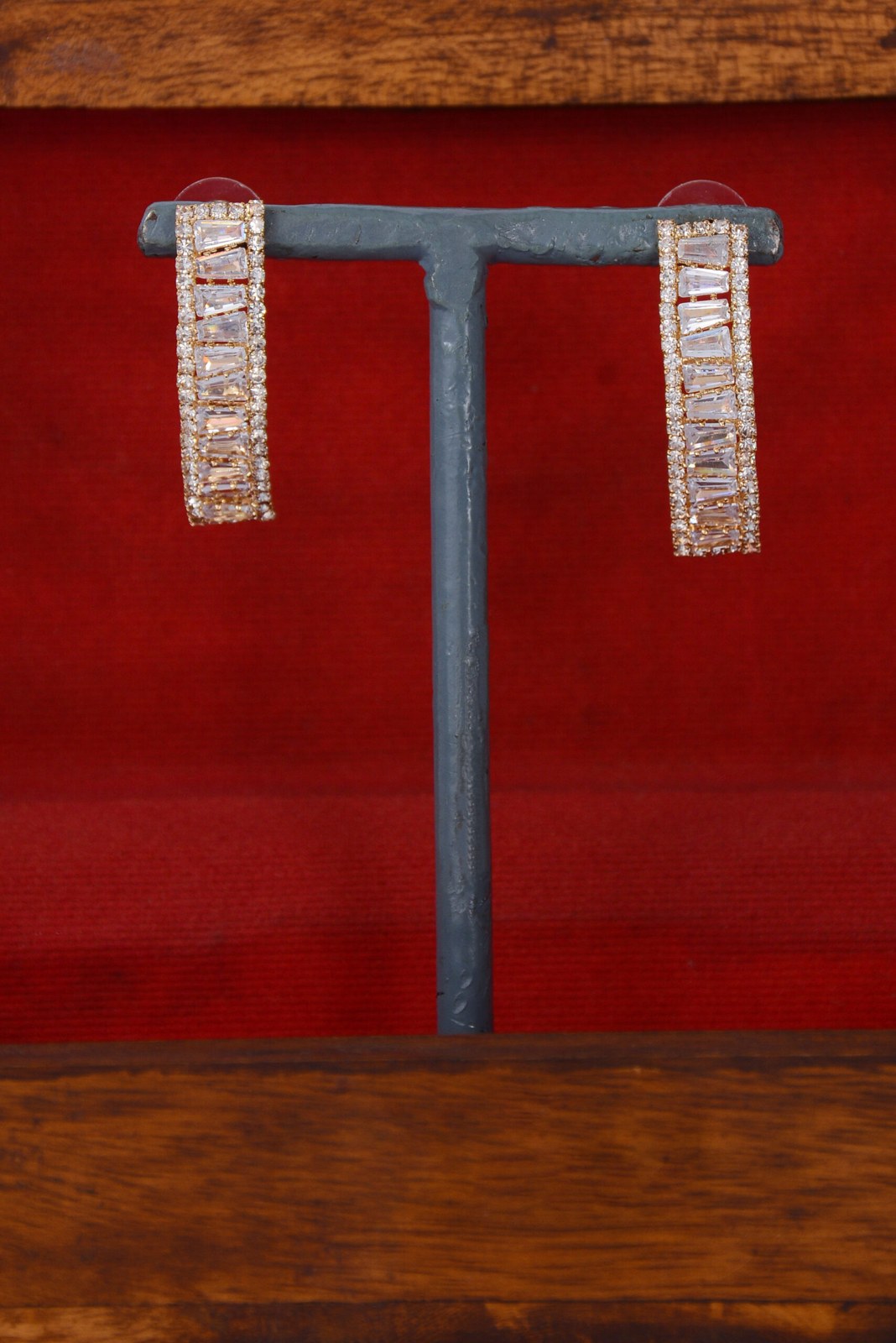 Baguette Zircon Bar Earrings