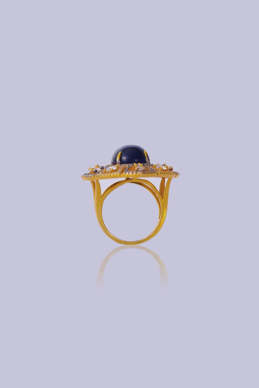 White Blue Zircon Vintage Cocktail Ring