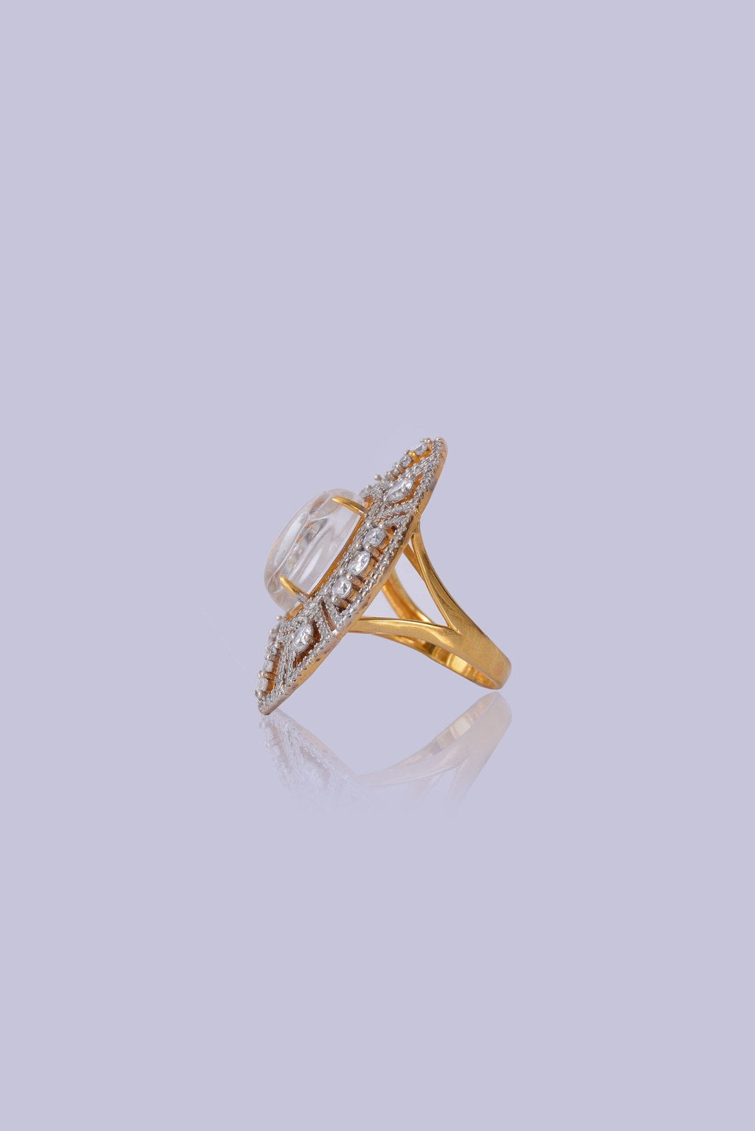 White Blue Zircon Vintage Cocktail Ring