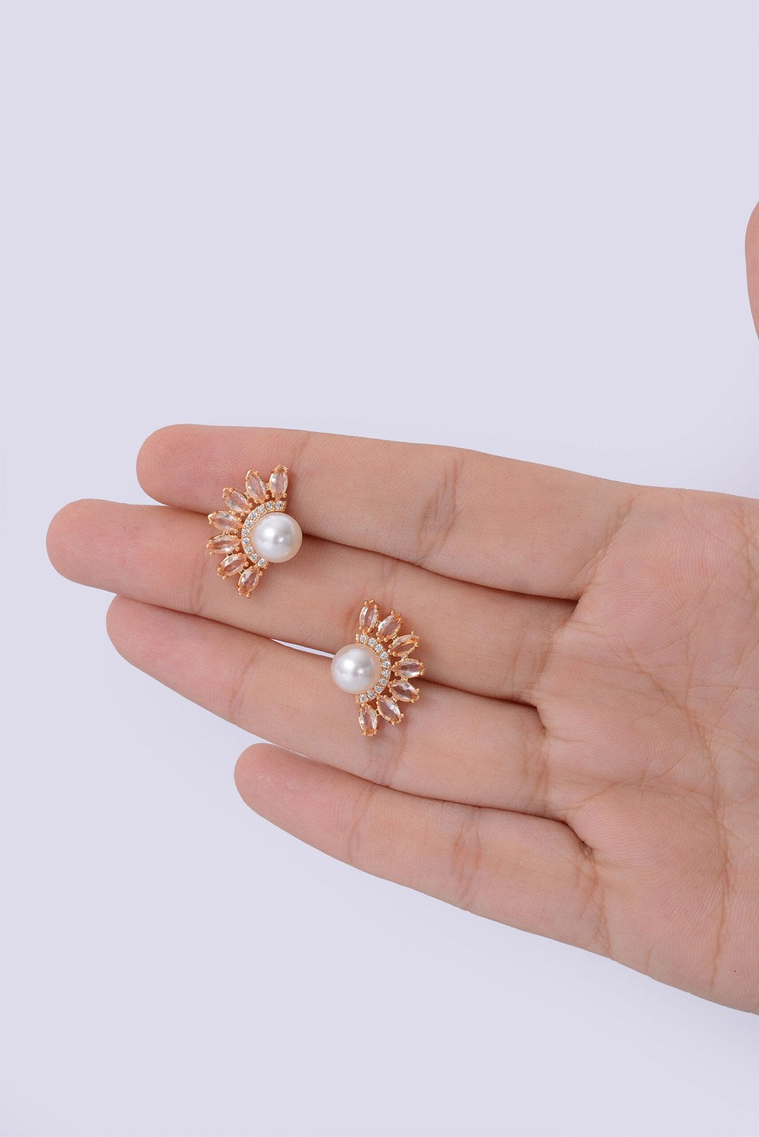 Golden Pearl Sunray Studs