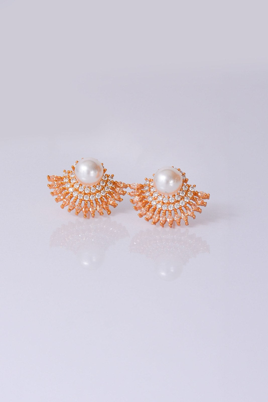 Golden Pearl Sunray Studs