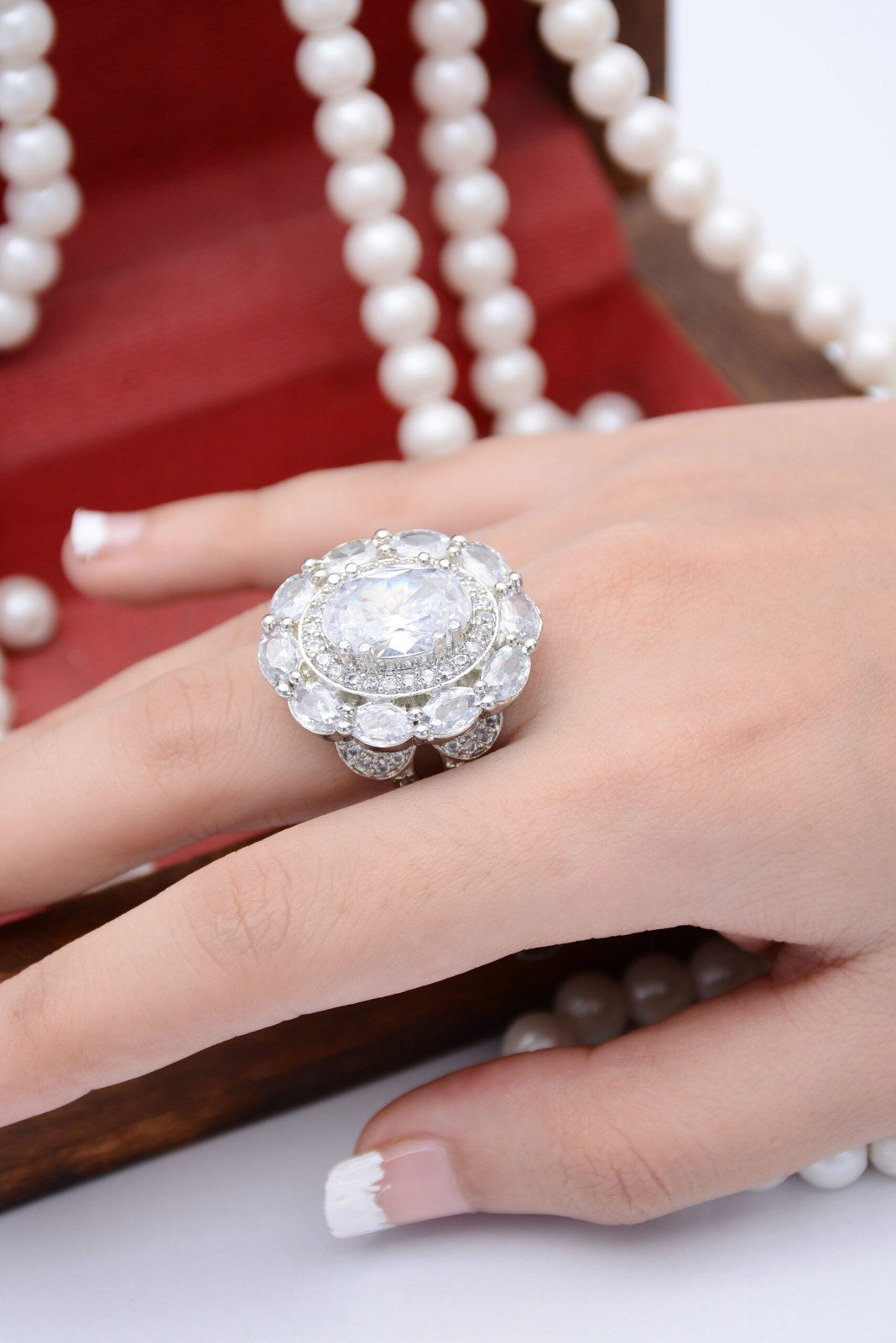 Ruby and Mint Zircon Cocktail Ring