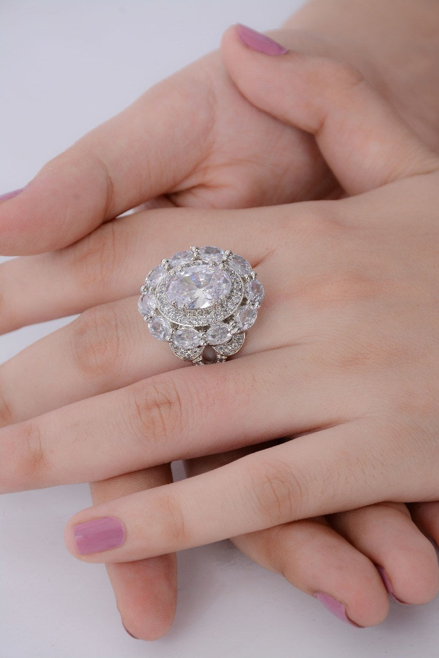 Ruby and Mint Zircon Cocktail Ring