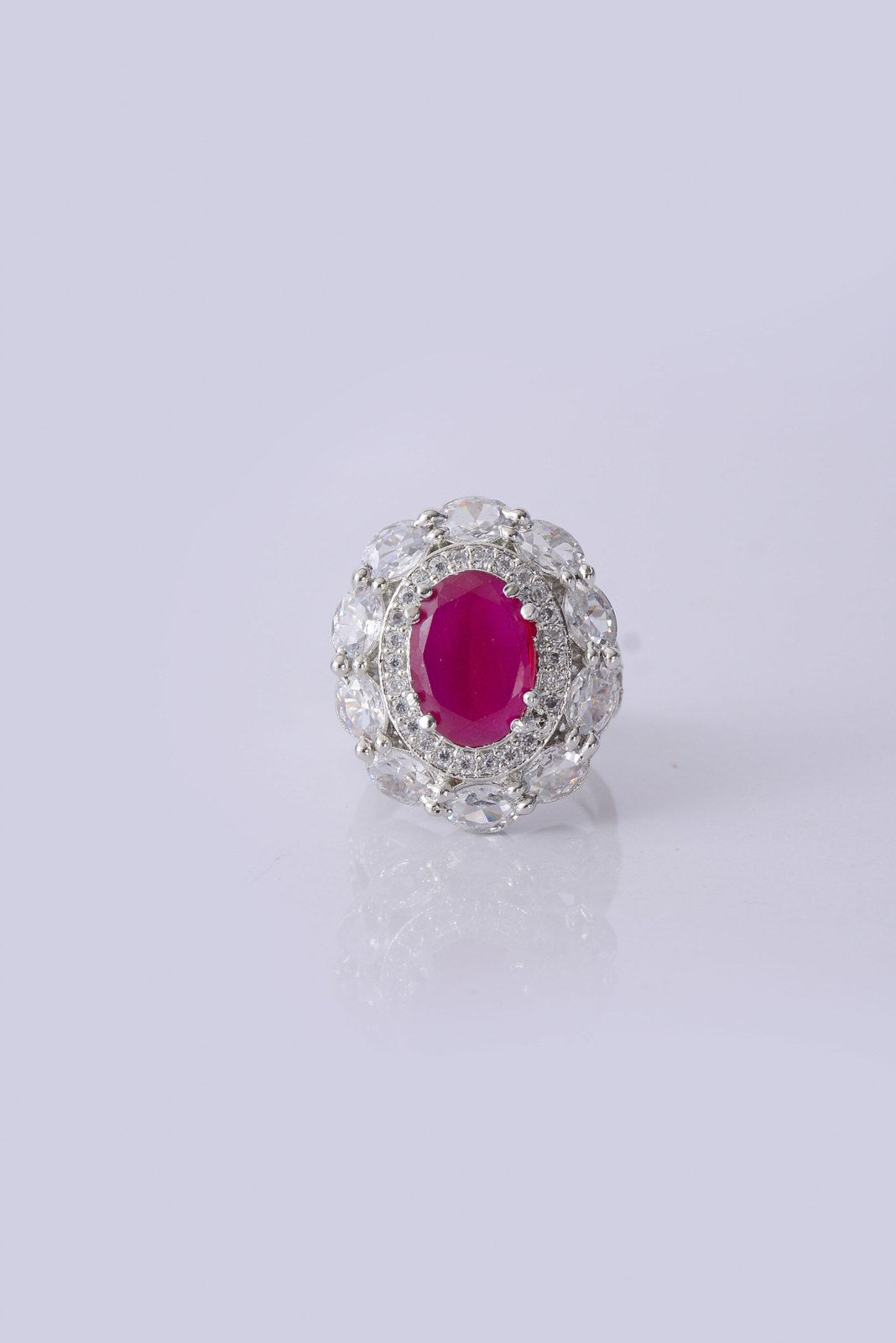 Ruby and Mint Zircon Cocktail Ring