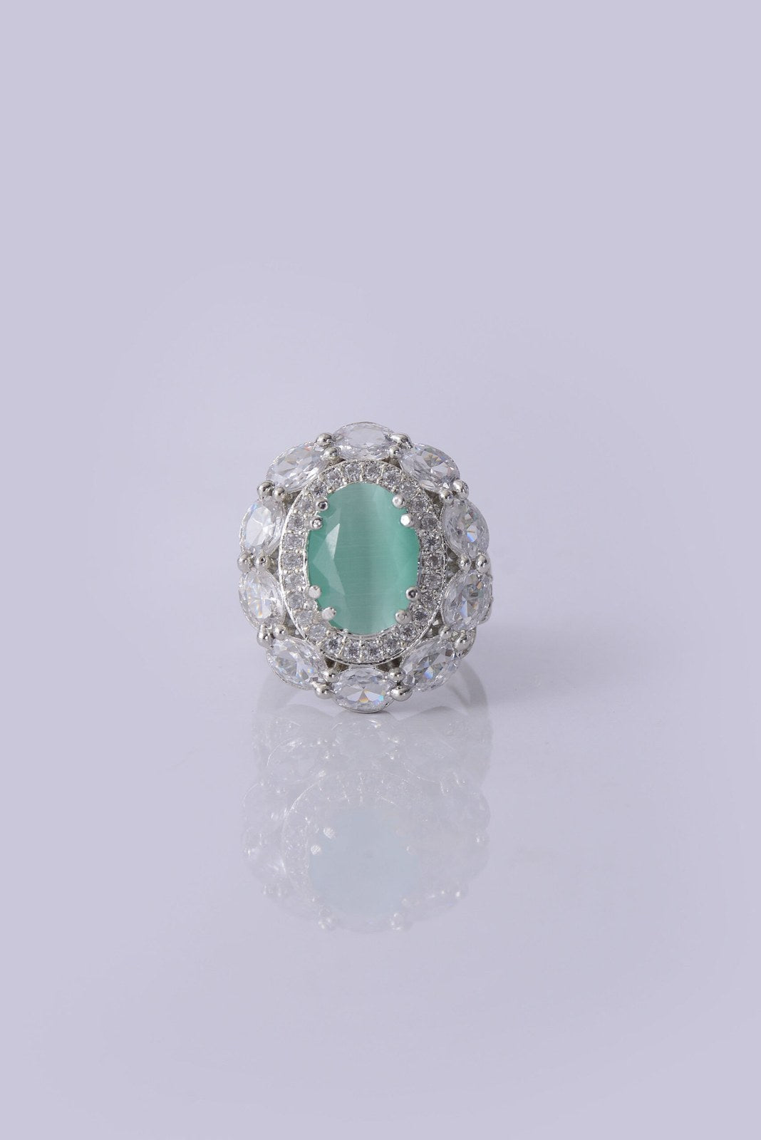 Ruby and Mint Zircon Cocktail Ring