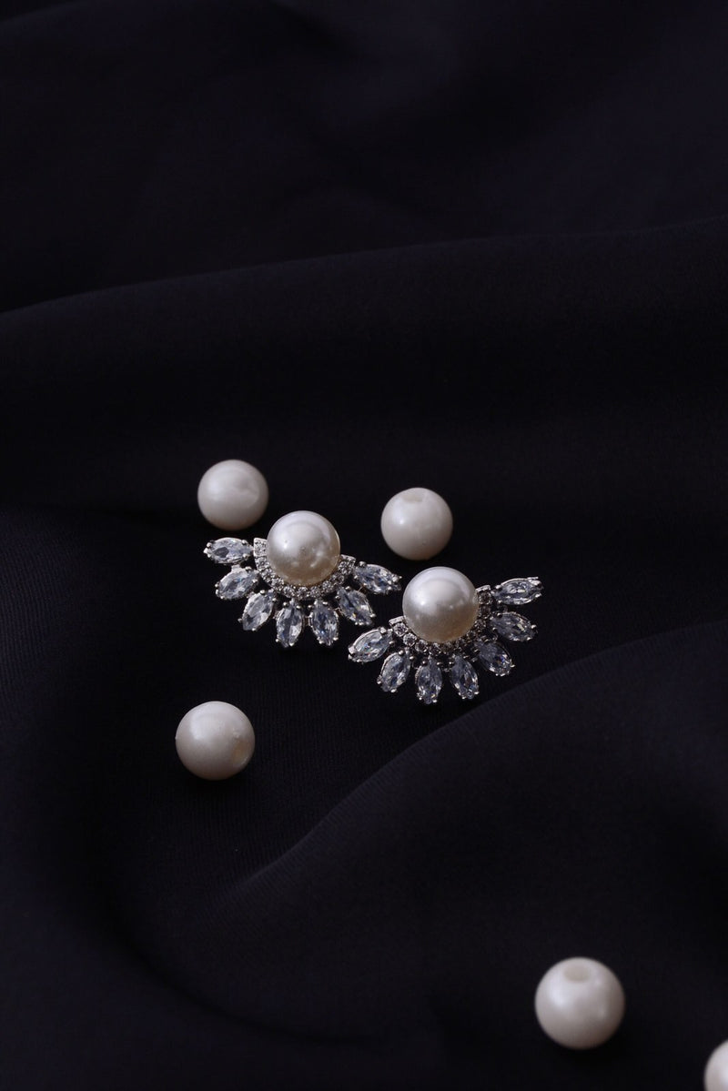 Silver Pearl Burst Studs