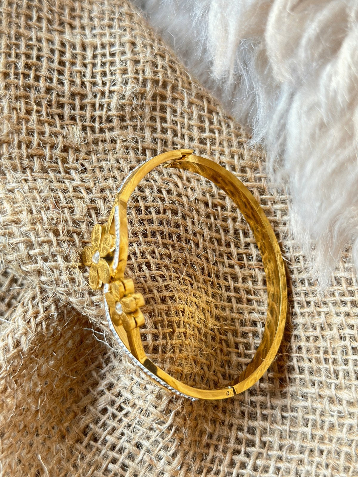 Golden Flower Cuff Bracelet