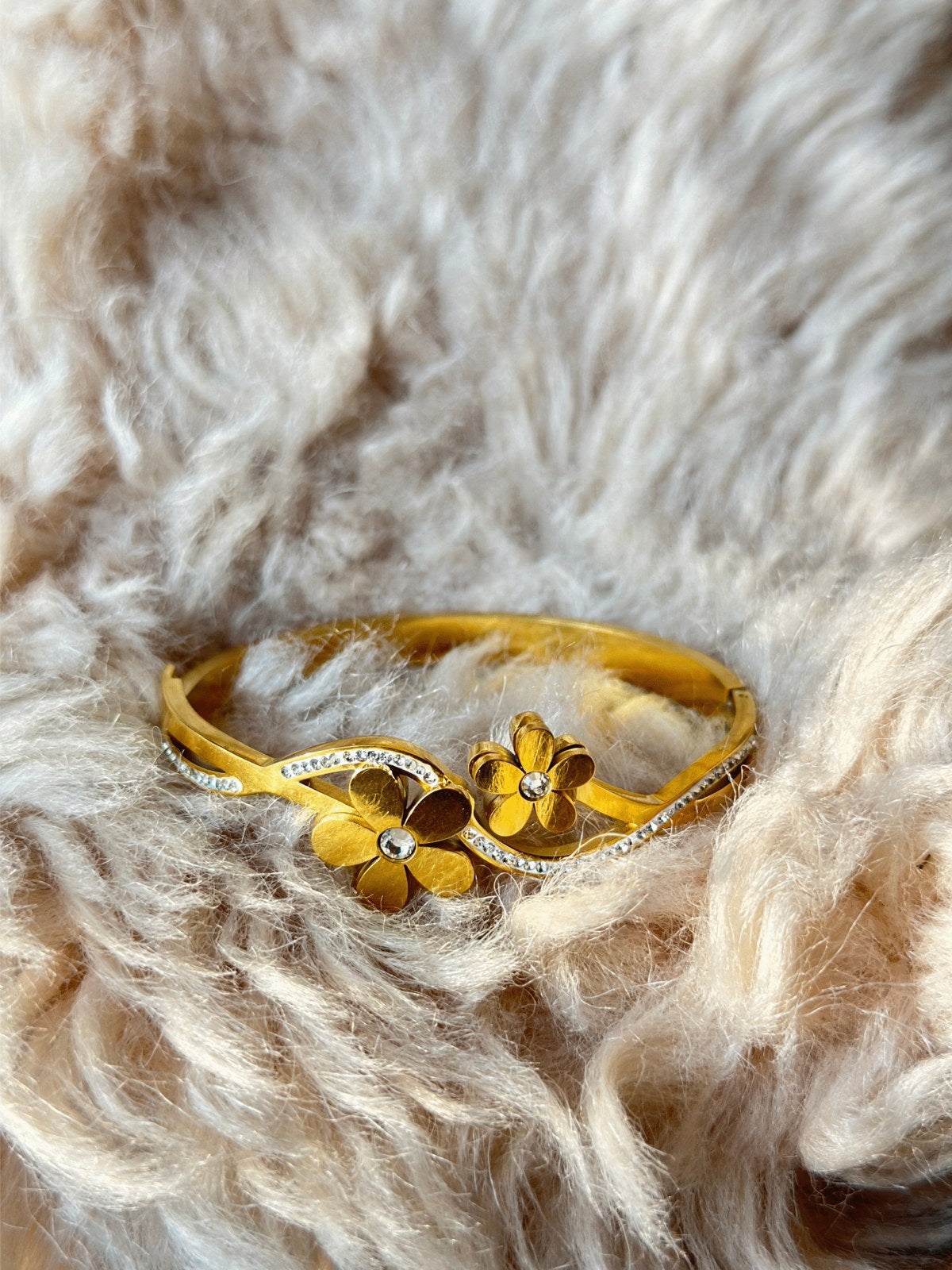 Golden Flower Cuff Bracelet