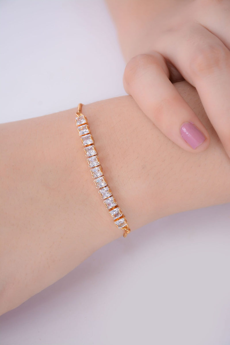 Golden Zircon Line Bracelet