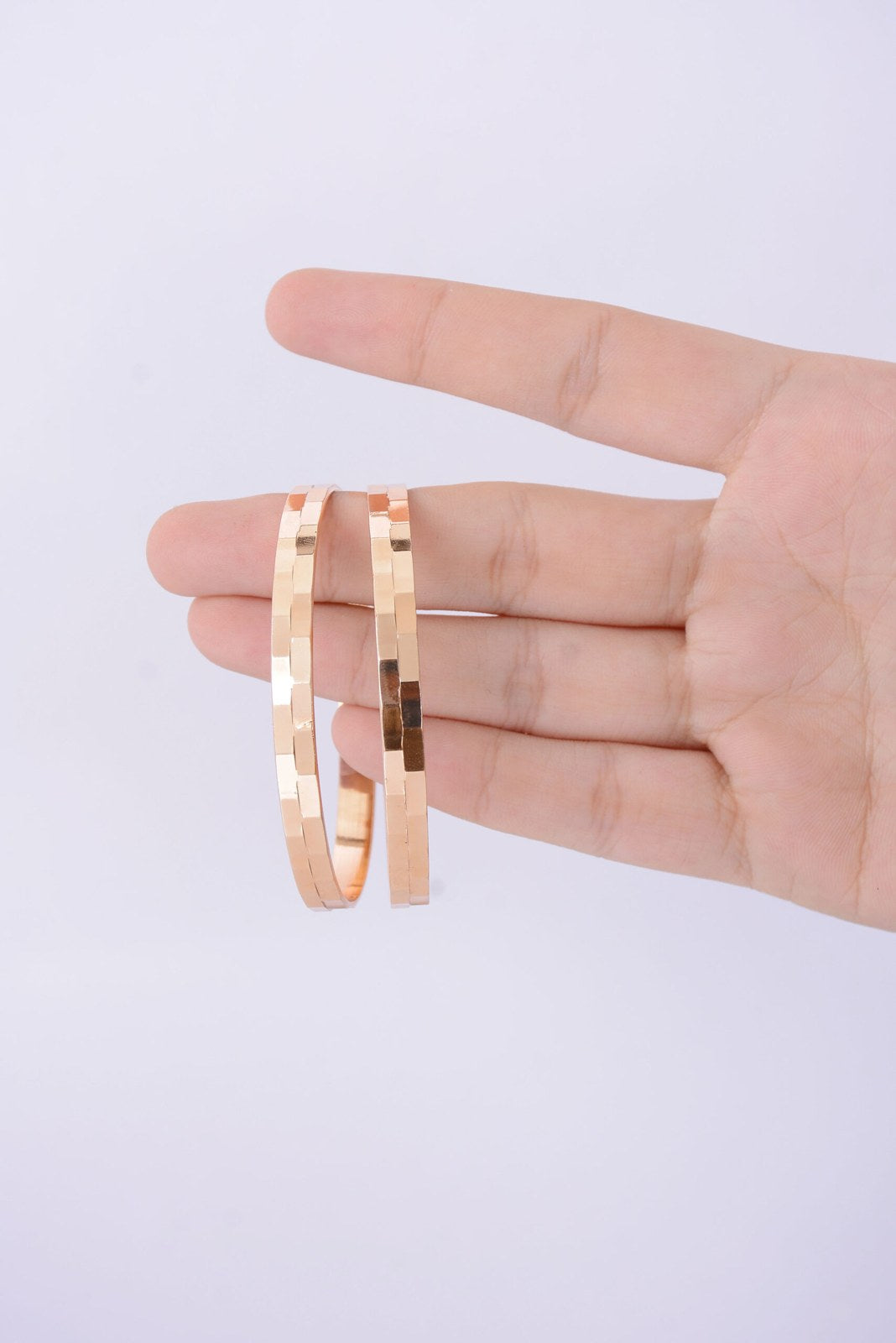 Golden Textured Bangle Pair