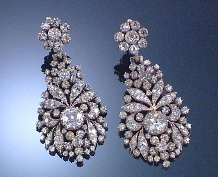 925 Silver Zircon Floral Cluster Earrings
