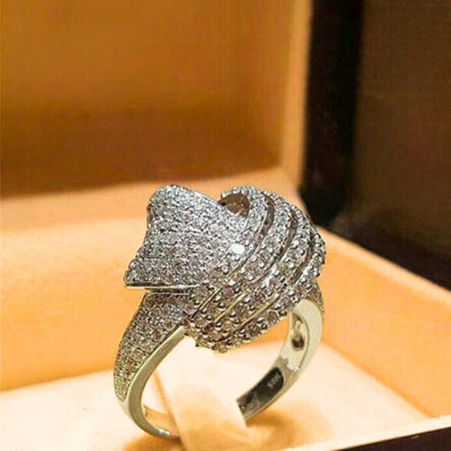 925 Silver Zircon Swirl Cluster Ring