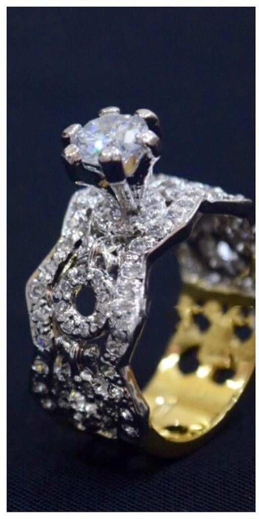 925 Silver Zircon Solitaire Sculpted Ring