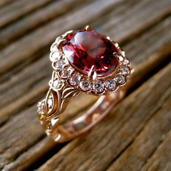 925 Silver Maroon Zircon Gold-Polish Halo Ring