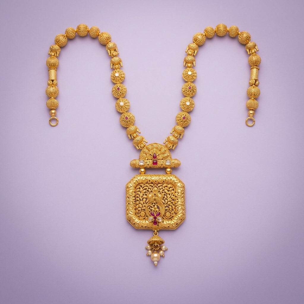 Antique Gold Mala Necklace