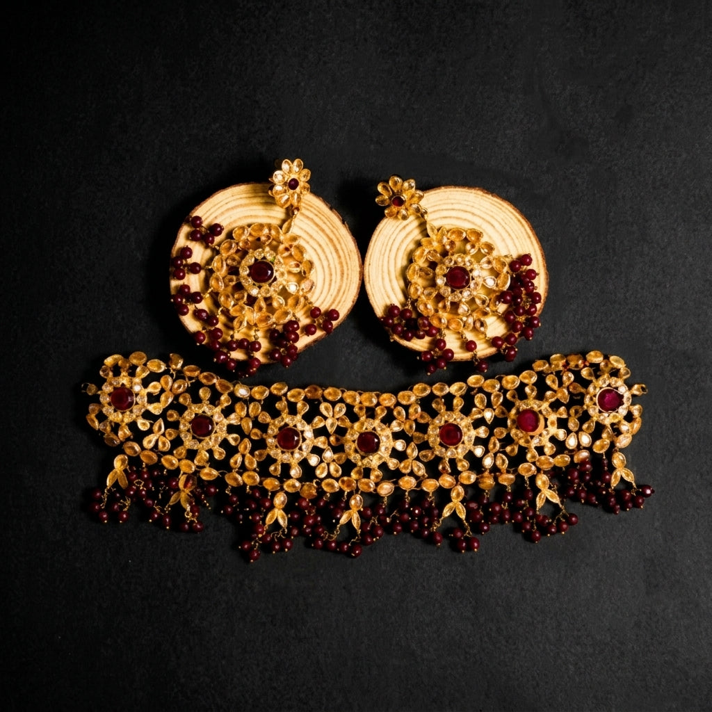 Ruby Kundan Choker Set