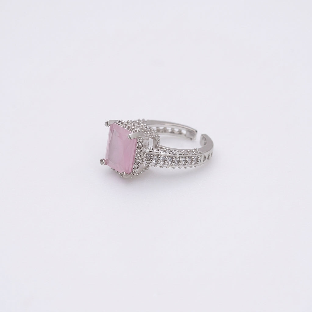 Square Stone Adjustable Cocktail Ring – view 2