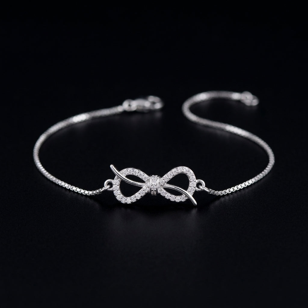Crystal Bow Infinity Bracelet
