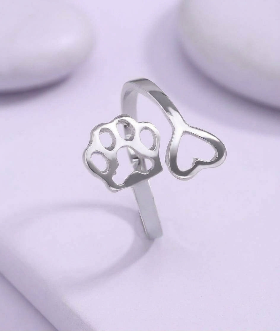 The Paw Prints Heart Ring
