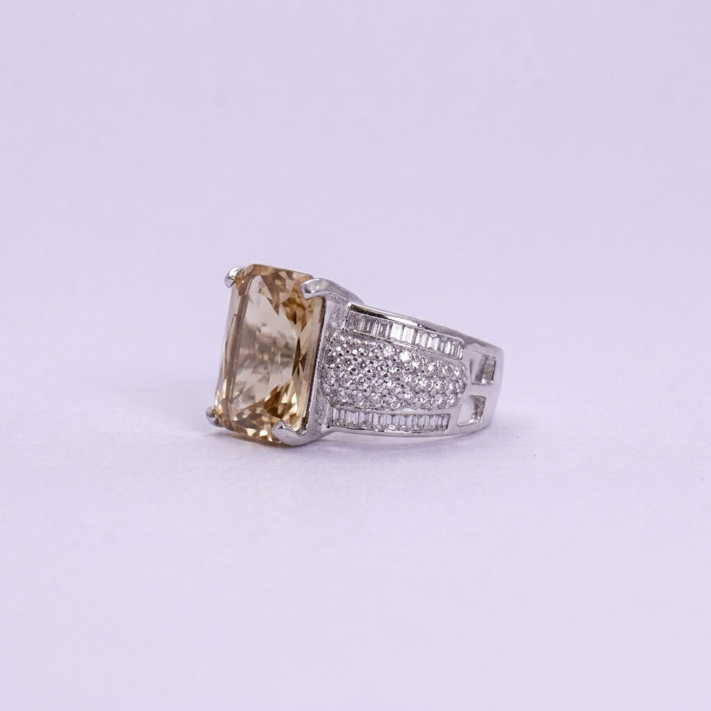 Square Zircon Cocktail Ring – view 3