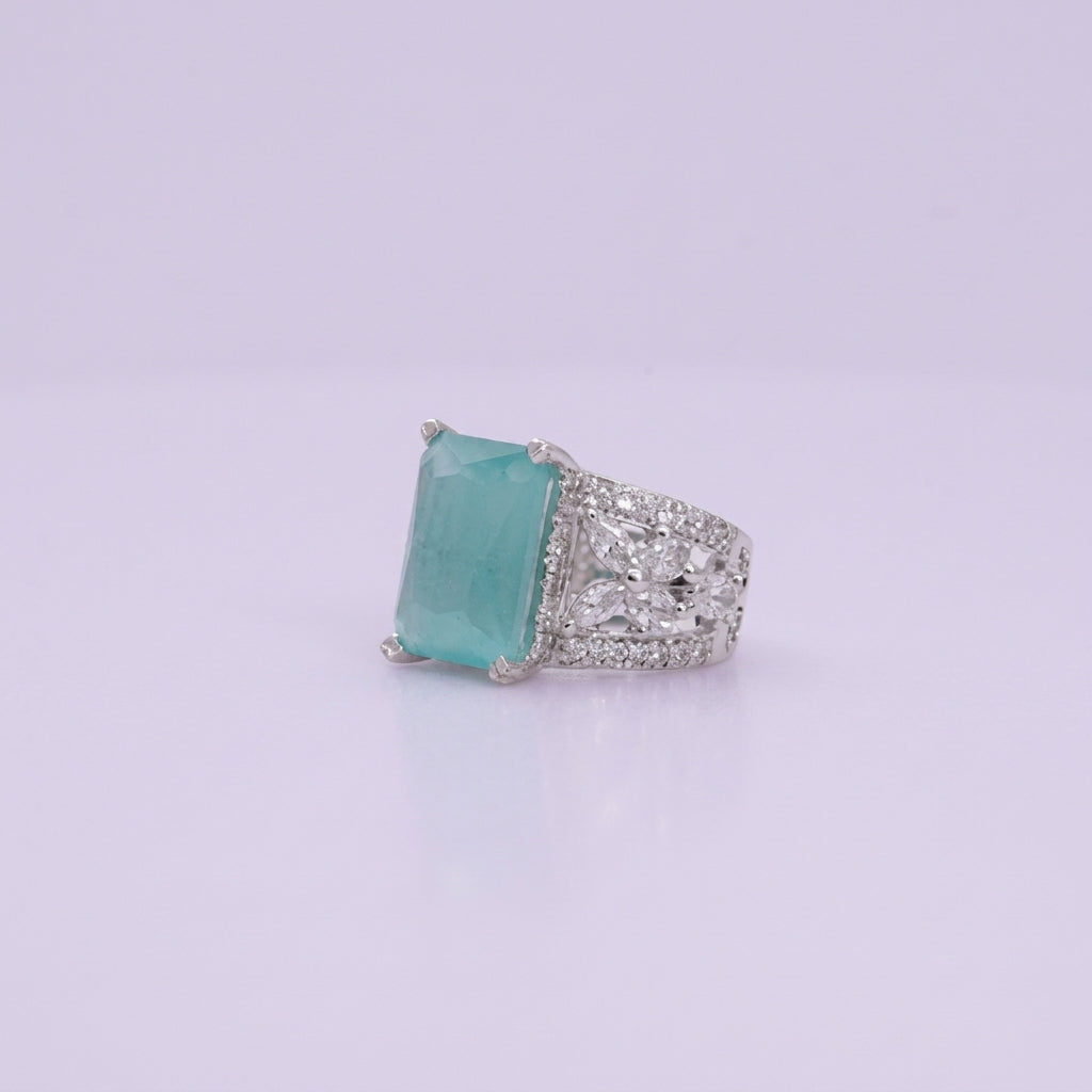 Square Zircon Cocktail Ring – view 2