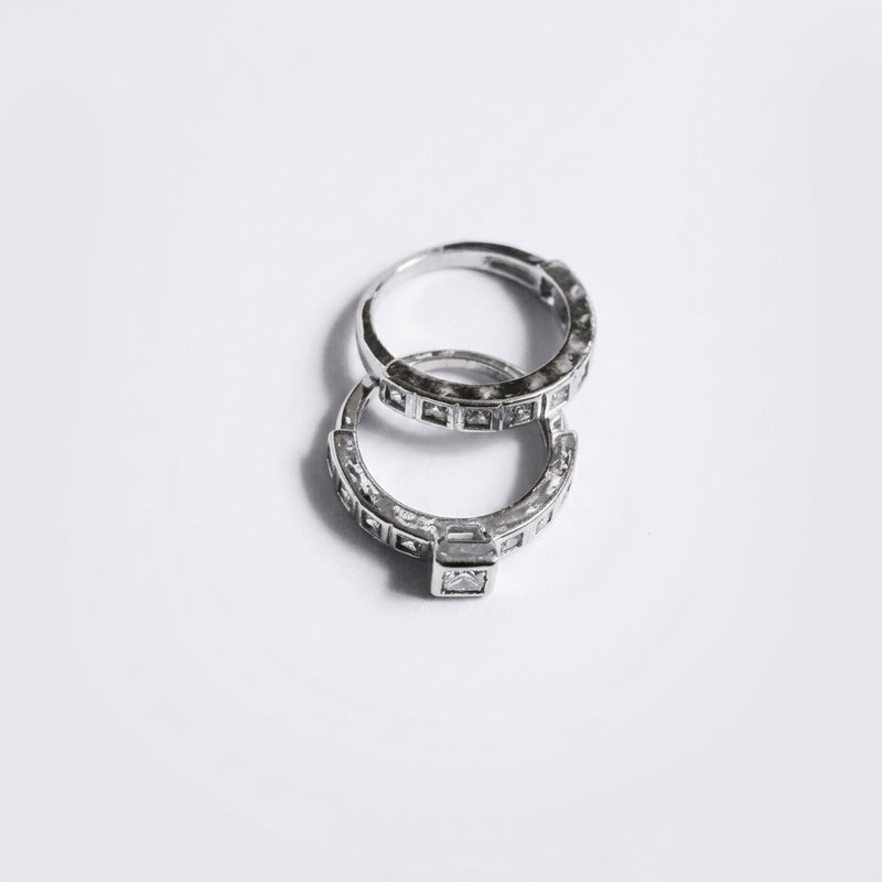 Crystal Band Ring Duo