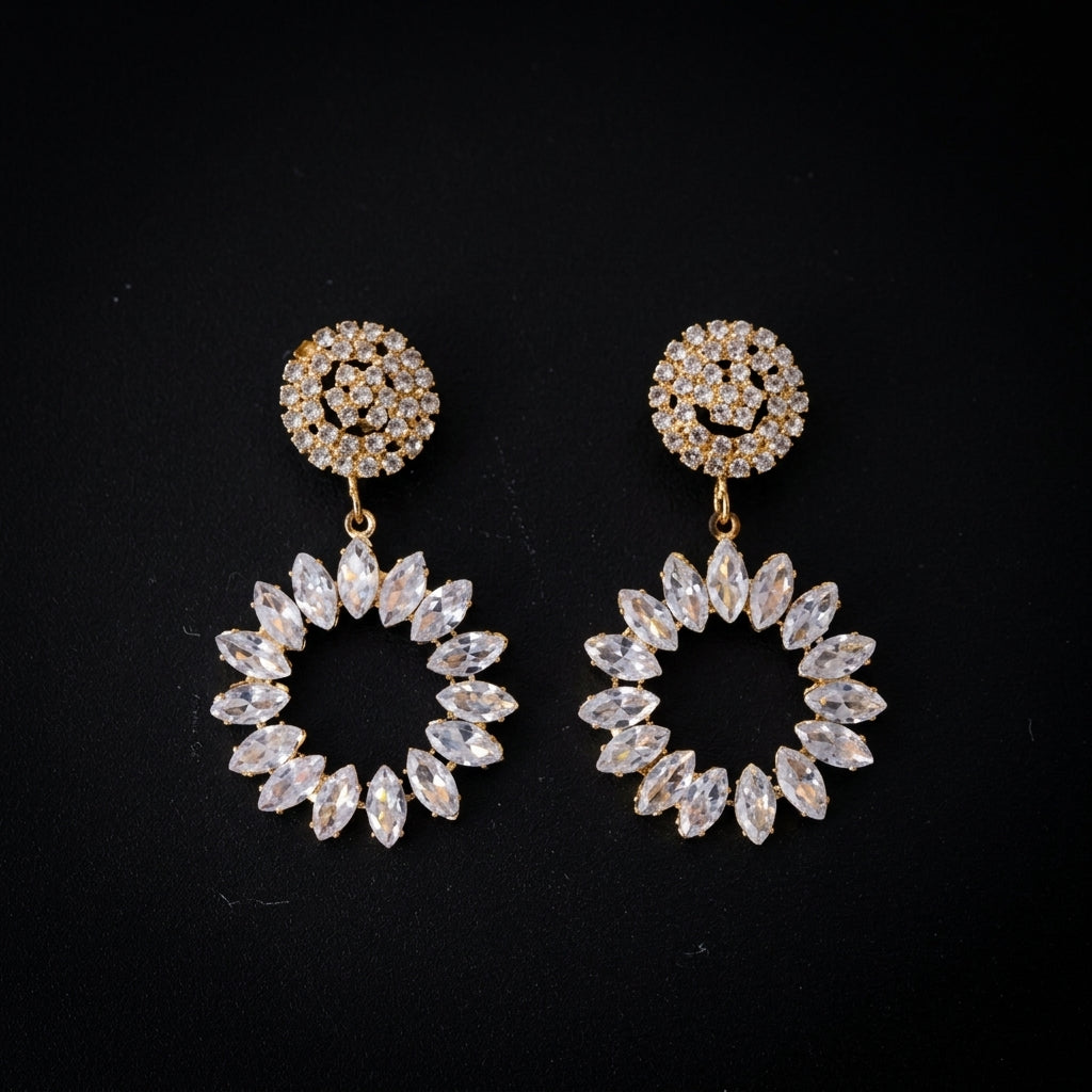 Crystal Wreath Drop Earrings