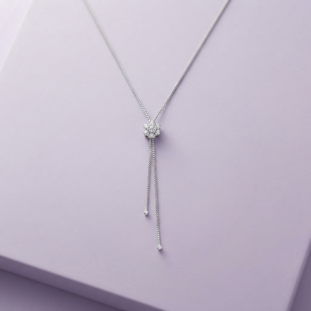 925 Silver Crystal Lariat Y-Necklace