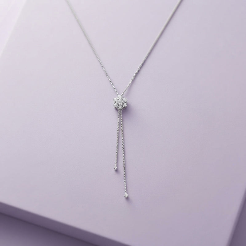925 Silver Crystal Lariat Y-Necklace