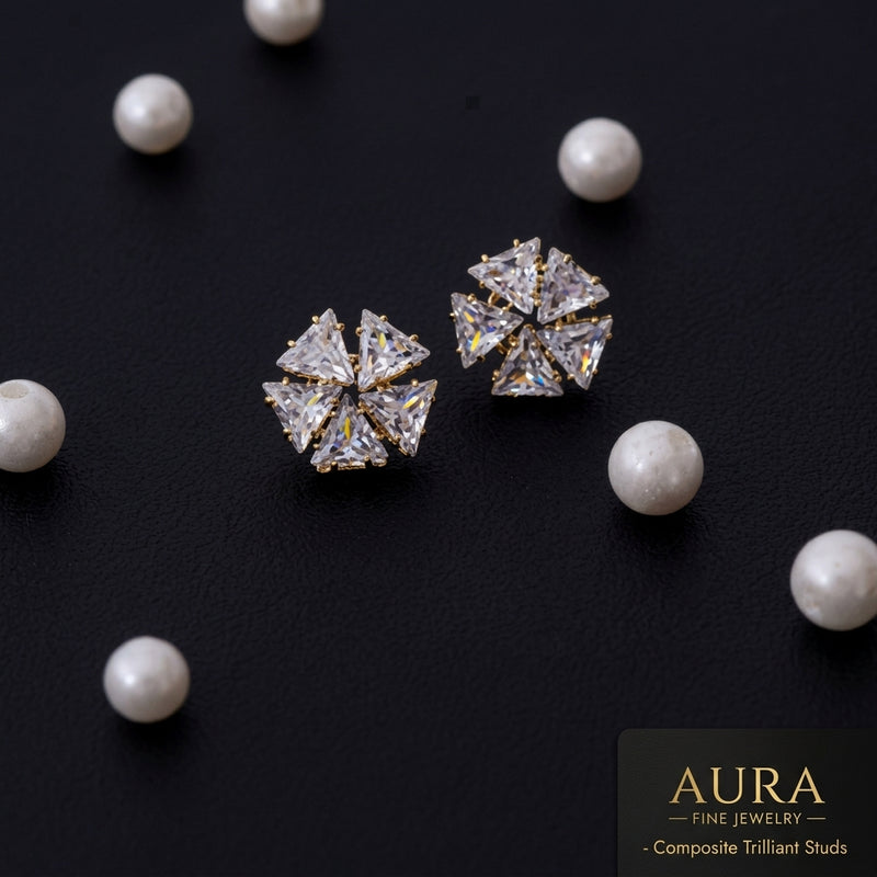 Trillion Crystal Stud Earrings