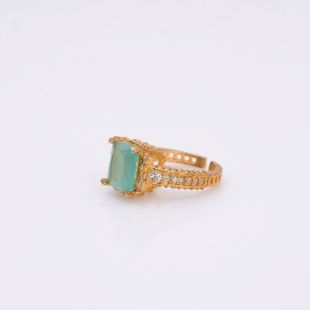 Square Stone Adjustable Cocktail Ring
